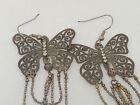 Bronze Butterfly Chandelier Fringe Earrings Drop Y2k Earrings