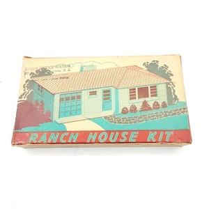 Vintage Plasticville - O-O27 - #RH-1 Ranch House - Yellow Original Box B - Picture 1 of 8
