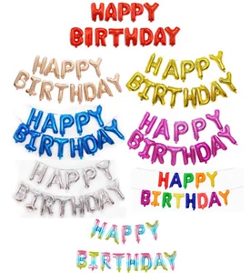Happy Birthday Banner Balloons Foil Paper Inflatable Reusable Party Decorations - Picture 1 of 30