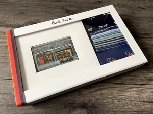 PAUL SMITH LEATHER CARDHOLDER & 3 PACK SOCKS BOXED GIFT SET MADE IN ITALY BNWT - Picture 1 of 21