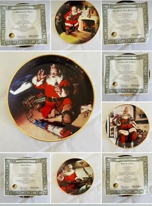 6 Vintage 1993-94 Franklin Mint Coca Cola Santa Claus Porcelain Collector Plates - Picture 1 of 13