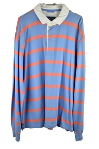 Joseph Turner Mens Long Sleeve Collared Rugby Shirt Size XL Striped Sports - Picture 1 of 9