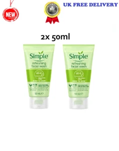 2x of 50ml Simple Kind to Skin Refreshing Facial Wash for Sensitive Skin - Picture 1 of 9