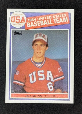 1985 Topps #390 Sid Akins RC Team USA Pitcher - Image 1 of 2