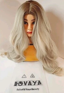 NEW Rovaya 26" Body Wave Wig Brown Ombre Grey Platinum Blonde for Daily Use - Picture 1 of 5