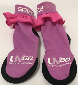 Speedo Water Shoes Socks Baby 6-9 Month Size Small Purple Pink Girls UV 50+