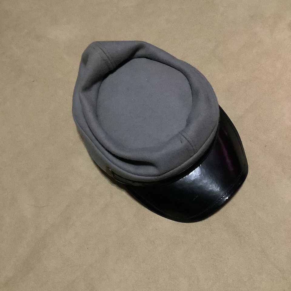 Civil War Confederate Rebel Soldier Wool Costume Hat South Calvary Gray - Image 1 of 4