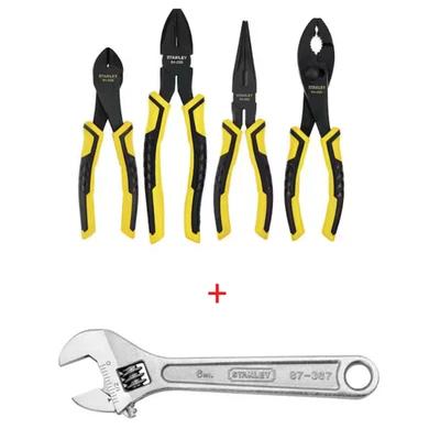 bi-material plier set of 4 + Free 6 in. Adjustable Wrench - Image 1 of 4