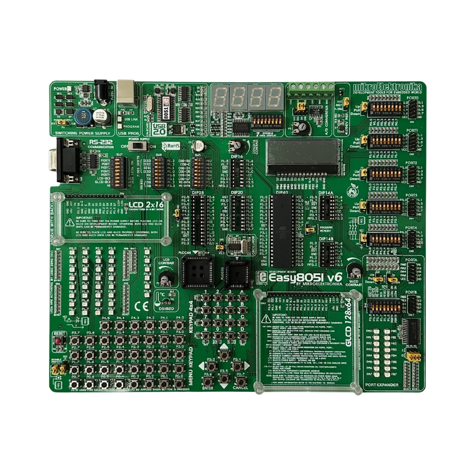 MikroElektronika Easy8051 v6 Development Board USB RS232 GLCD – Open Box NOS - Image 1 of 3