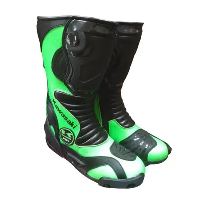 2025 Motocicleta Motociclista Hombres Cuero de Vaca Botas Carreras Moto Cuero Botas Foto 1 de 4