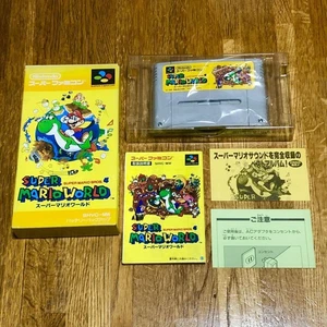 SNES Sfc Super Mario World Box Manual Included JPN Vintage Limited Edition Rare - Picture 1 of 14