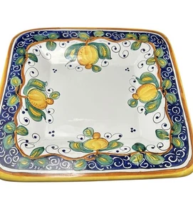 Vintage italienische Deruta Keramik handbemalt Alcantara quadratische Platte 14,5" Wandkunst - Bild 1 von 10