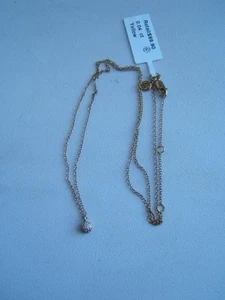 COLLAR CHAPADO EN ORO PLATA ESTERLINA 925 CON COLGANTE DE DIAMANTES - Imagen 1 de 10