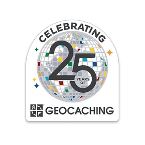 25 Years of Geocaching Sticker - Picture 1 of 1