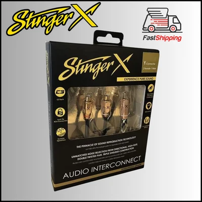 Stinger XI32YF / X3 SERIES - RCA Y CONNECTOR (1) MALE - (2) FEMALE  CABLE *NEW* - Image 1 of 4