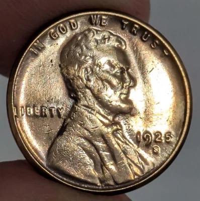 1925-S Lincoln Wheat Penny Cent BU Red  Cleaned - Image 1 of 4