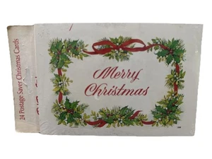 Cartoline Corona Buon Natale Studio Fattoria Rossa Vintage NUOVE Confezione da 24 - Foto 1 di 8