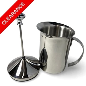 Manual Milk Frother 400ml Stainless Steel Hand Pump Milk Foamer Pitcher - Picture 1 of 5