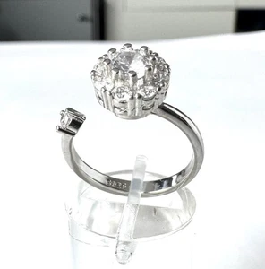 Anillo giratorio juguetón S925 estampado plateado giratorio abierto tamaño 57 - Imagen 1 de 17