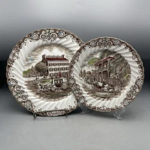 Johnson Bros. Heritage Hall Ironstone Plate Lot Of 2 Dinner And Salad - Picture 1 of 7