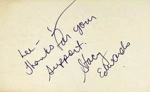 STACY EDWARDS Autograph Signed 3"x 5" INDEX CARD In the Company of Men SKEETER - Picture 1 of 6