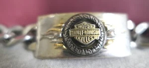 Harley Davidson Bar and Shield w Flames .925 Sterling Silber Kette Armband 7,5" - Bild 1 von 9