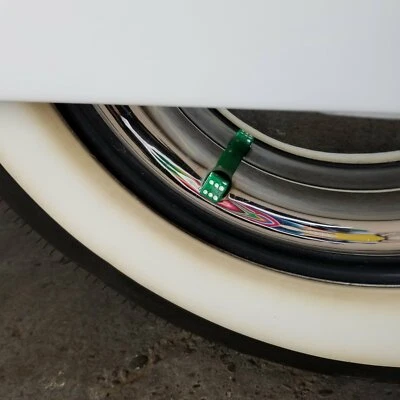 Clear Green Dice 4 Piece Wheel Tire Valve Stem Caps Cover Kit Set interior amc - Image 1 of 4