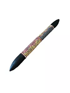 Aboriginal Australian Dot Art Wooden Clap Stick Tapping Music Didgeridoo - Picture 1 of 4