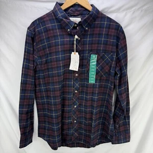 Cloudveil Mountain Works Plaid Shirt Red Blue Flannel Mens Large NWT Button Down - Picture 1 of 6