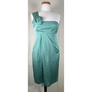 NWT Armani Collezioni Size 6 Mint Silk Shoulder Cocktail Midi Dress Authentic - Picture 1 of 23