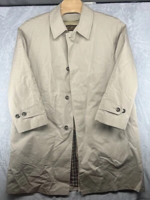 VTG Eddie Bauer Goose Down Parka Long Beige Trench Coat Hooded Union USA READ - Image 1 of 4