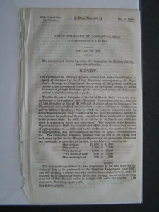 Government Report 1836 Chief Engineer to Employee Additional Clerks - Picture 1 of 1