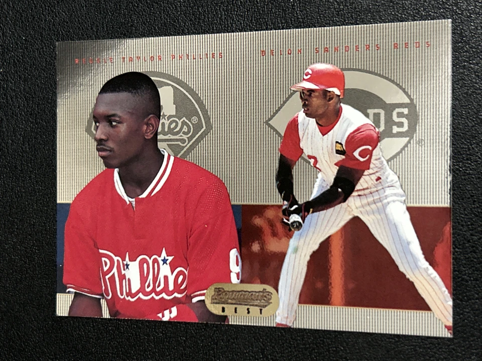 1995 Bowman's Best DEION SANDERS / REGGIE TAYLOR #X3 - Image 1 of 1