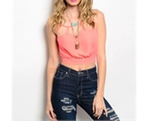 SALE NEON CORAL WOMENS TOP BY TRUE LIGHT SIZE, S - Picture 1 of 4