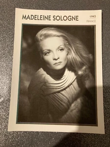 CARTE FICHE ATLAS ACTEUR :  MADELEINE SOLOGNE   - Imagen 1 de 1