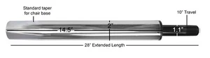Stool Height Gas Lift Cylinder, Chrome - 10" Travel - S6212 - Picture 1 of 2
