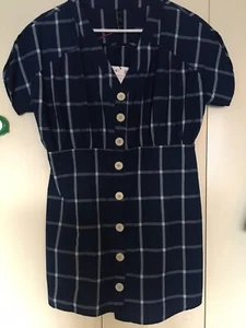 Zara TRF Collection Neu mit Etikett Baumwollkleid kariert Knopfleiste Karrierekleidung klassischer Stil - Bild 1 von 11