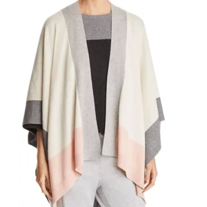 Chal Eileen Fisher Bloque de Color Cachemira Serape Capa OS - Imagen 1 de 6
