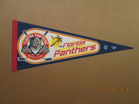 NHL Florida Panthers Vintage 1990's Crossed Sticks Team Logo Hockey Pennant Cover