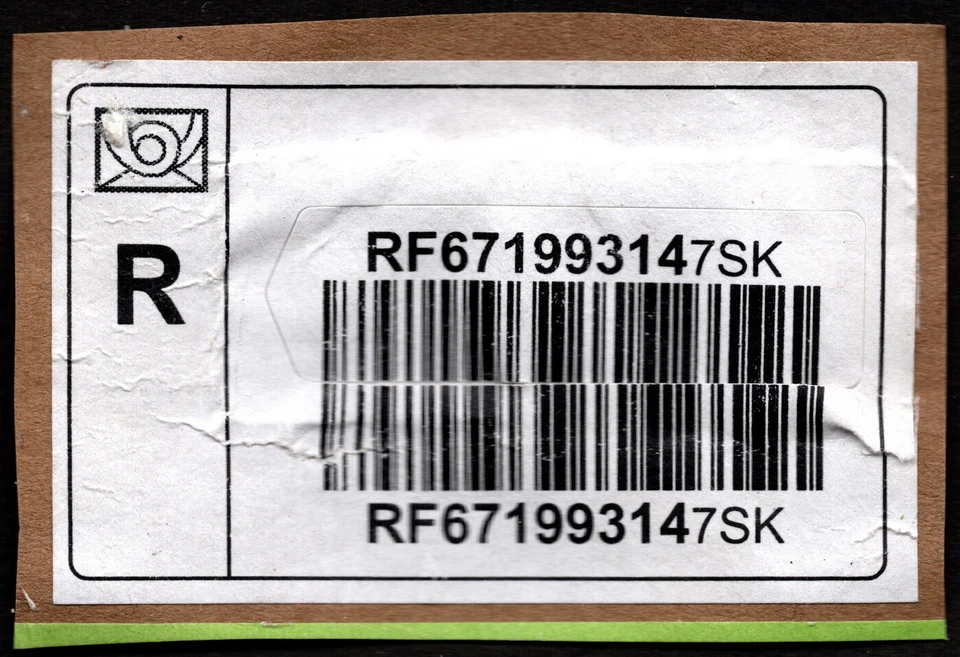 Slovakia - Registration Label - Tied to Piece - Fine - Very Fine & Scarce Item! - Image 1 of 1