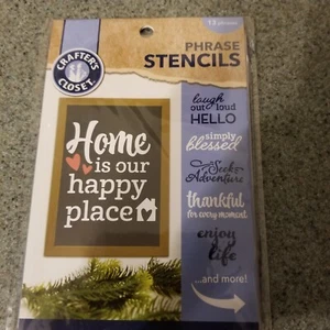 Border Stencils 30 Designs Art Skills Crafter’s Closet - Happy Place - Bild 1 von 2