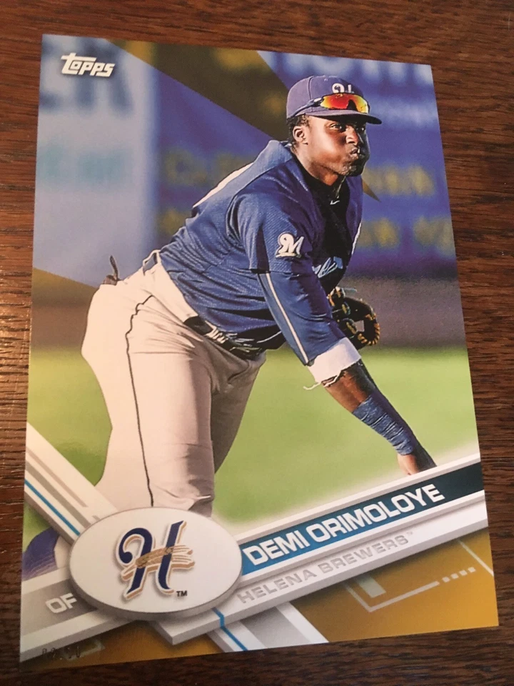 2017 Topps Pro Debut Jumbo 5x7 Demi Orimoloye Brewers 46 #'d 02/10 Gold - Image 1 of 1