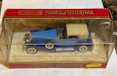 MATCHBOX MODELS OF YESTERYEAR Y4 1930 BLUE DUESENBERG - Image 1 of 4