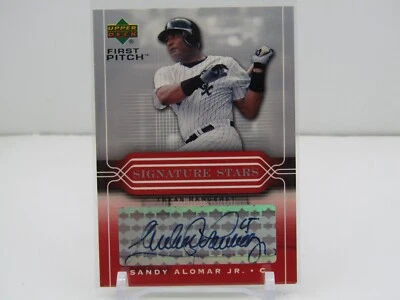 SANDY ALOMAR 2004 UPPER DECK FIRST PITCH AUTOGRAPH AUTO! CHICAGO WHITE SOX! - Image 1 of 2