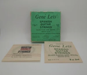 2 Vintage Guitar Strings Gene Leis Spanish & Martin Bronze Made In USA  - Picture 1 of 5