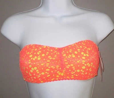 FLIRTITUDE~SMALL JR~Orange & Yellow Festival Collection Floral Lace Bandeau Bra - Image 1 of 4