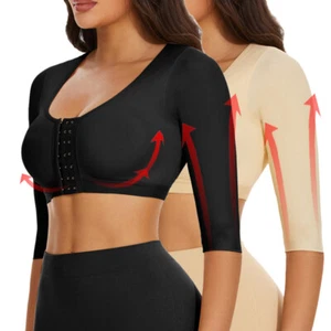 Women Upper Arm Compression Shaper Post Surgery Front Closure Bra Tops Shapewear - Picture 1 of 14