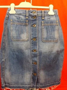 NEW RAG & BONE BLUE SANTA CRUZ DENIM FRINGE SKIRT SIZE 26 MODEL # W1B03K273 $295 - Picture 1 of 11