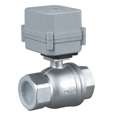 DN40 Two Way 1 1/2 Inch AC/DC9~24V SS304 Motorized Ball Valve,With Indicator - Image 1 of 4