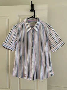 Women's Thomas Cook Blouse, S:14, Multicolour stripe, s/s, 97%cotton 3%elastane - Picture 1 of 4